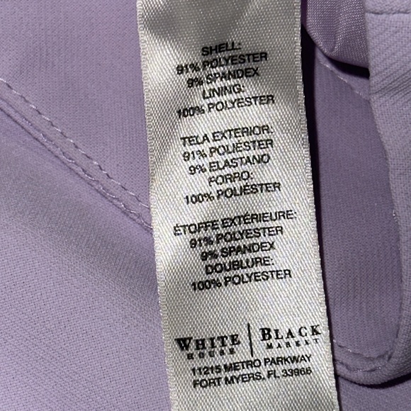 White House Black Market Tapered Ankle Pastel Purple Dress Trouser 8R EUC - Picture 7 of 9